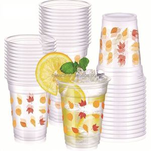 Factory Silk Screen Printed Customizable Design 16oz 20oz 24oz Disposable Plastic Iced Coffee <b>Cups</b> <b>Cold</b> Drink PET - Product Image 2