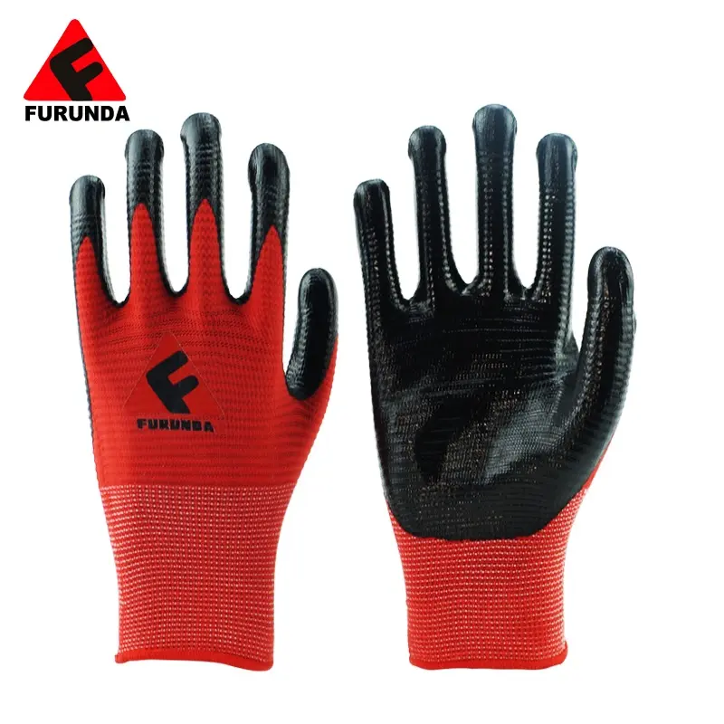 Hoge Kwaliteit Industriële Nitril Gecoat Polyester Handschoenen