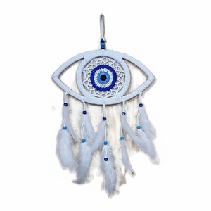 Vente en gros Fait à la main Bohème Plumes Evil Eye Dream Catcher Fabriqué Mur Accent Décoration intérieure - Product Image 2