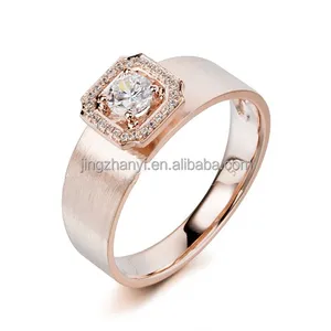 Men's diamond ring customization 18K/PT950 diamond ring manufacturing 0.32ct F-G/Excellent White Round Diamond fine jewelry