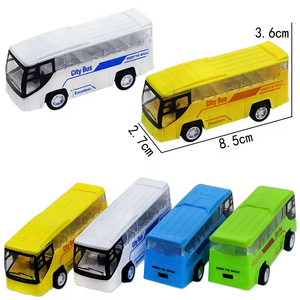 Juguete Educativo para Niños, Paquete <span class=keywords><strong>de</strong></span> 4 Mini Coches <span class=keywords><strong>de</strong></span> Juguete, Modelo <span class=keywords><strong>de</strong></span> Autobús Escolar <span class=keywords><strong>de</strong></span> Dibujos Animados, Juguete <span class=keywords><strong>de</strong></span> Plástico, Vehículo en Miniatura - Product Image 3
