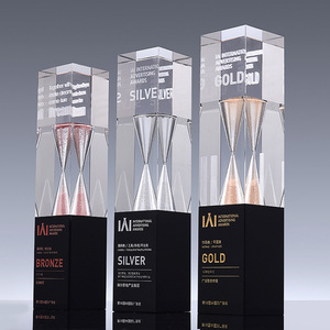 Jy bán buôn K9 Tinh thể thủy tinh chất lượng cao đồng hồ cát thiết kế vô địch cúp pha lê cúp quà tặng doanh nghiệp - Product Image 2