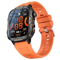 Venta caliente QX12 Smartwatch Hombres 1,96 pulgadas Linterna LED BT Llamada IP68 Impermeable Fitness Deporte al aire libre Reloj inteligente