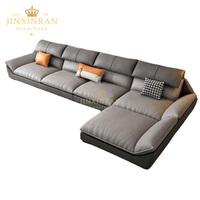 Canapé d'angle modulable et convertible minimaliste moderne avec tissu en microfibre, inclinable, 7 places