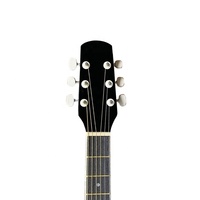 China Aiersi Brand Wholesale Cutaway Shape OEM ODM Black Color Acoustic Guitar 6 Steel Strings Musical Instrument