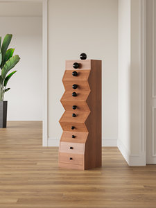 French Style Solid Wood 5 Drawer <b>Chest</b> Narrow Irregular <b>Storage</b> Cabinet Bed End Cabinet Sofa Side Cabinet for Bedroom LivingRoom - Product Image 2