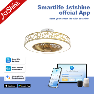 Quạt Trần Led 1Stshine Schlafzimmer Kleiner 3 Gang Gold Finish Leiser Ventilator Mit Naturlichem Wind - Product Image 6