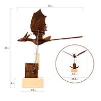 Sculpture cinétique automatique en noyer noir artisanale JHISEN, rechargeable, cadeau pour les amateurs de dragons