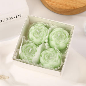 شمعة فاخرة على شكل زهرة الفاوانيا مصنوعة يدويًا للعلاج بالروائح العطرية، هدية مثالية لأعياد الميلاد وحفلات الزفاف، مجموعة هدايا للفتيات - Product Image 6