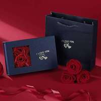 Boîte cadeau double couche avec roses éternelles Ever Bright pour mariage, couleur personnalisable, emballage pour bijoux et colliers Saint-Valentin EB08