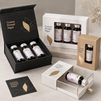 Boîte de flacons magnétiques professionnels en gros avec impression personnalisée et étiquette assortie pour ensemble d'emballage de flacons cosmétiques de 3 ml