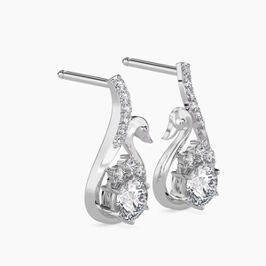 Boucles d'oreilles clous de luxe en diamant de laboratoire taille brillant rond, or 18 carats, certifiées IGI, bijoux de fête pour femme - Product Image 1