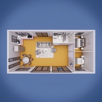 Maison modulaire préfabriquée en acier de 40 pieds pour grande famille, type conteneur, avec 2 chambres