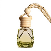 Flacon diffuseur de parfum en verre transparent de 8 ml, forme ronde, pour voiture, avec bouchon à vis, emballage personnalisé en boîte, impression sérigraphique
