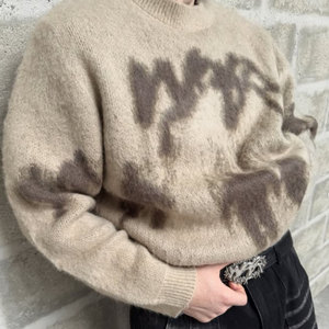 Maglione Vintage Aderente di Alta Qualità <span class=keywords><strong>con</strong></span> <span class=keywords><strong>Maniche</strong></span> Lunghe a Campana, Stampa Digitale Grafica <span class=keywords><strong>Bianca</strong></span>, Design Personalizzato Effetto Ghiaccio - Product Image 3