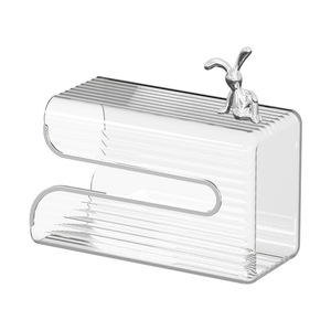 Boîte à mouchoirs murale moderne, sans perçage, porte-papier rectangulaire polyvalent pour salle de bain et cuisine - Product Image 4
