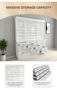 Étagère <span class=keywords><strong>de</strong></span> présentation <span class=keywords><strong>de</strong></span> produits cosmétiques sur pied <span class=keywords><strong>de</strong></span> <span class=keywords><strong>style</strong></span> moderne, taille personnalisée, avec tiroir pour <span class=keywords><strong>salon</strong></span> <span class=keywords><strong>de</strong></span> manucure - Product Image 4