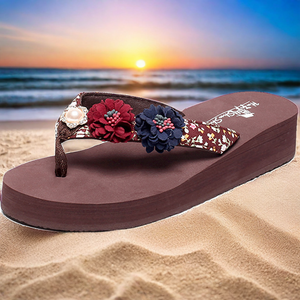 Suola EVA impermeabile stampata per uso interno esterno nuovo Design estate ciabatte <span class=keywords><strong>tacco</strong></span> alto in gomma ciabatte <span class=keywords><strong>infradito</strong></span> - Product Image 4