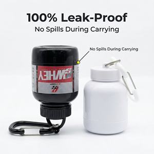 Sans BPA Logo personnalisé Étiquette autocollante Conteneur de protéines portable Supplément Entonnoir de poudre de protéines avec porte-clés - Product Image 1