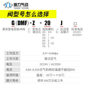 Vanne de commande de dépoussiéreur pneumatique à angle droit, filtre à sac, bobine à impulsions électromagnétiques, DMF, anti-explosion, DC24V, vanne à jet d'air - Product Image 3