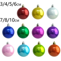 Boules de Noël colorées 3 4 5 6 7 8 10cm, décorations suspendues pour arbre de Noël, couleurs assorties