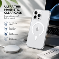 Coque de téléphone antichoc magnétique transparente anti-jaunissement de niveau 4.5, anti-traces de doigts, fine, en TPU+PC rigide pour la série