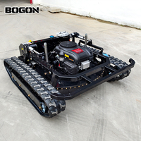 Pengiriman Gratis Mesin Pemotong Rumput Mini Industri DIY Remote Control Bertenaga Diesel Penggerak Sendiri Pendingin Udara Paksa Kotak Penampung Rumput