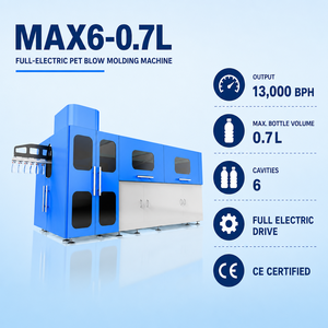 Machine de soufflage de bouteilles PET 0,7 L entièrement électrique 6 cavités 13 000 BPH à entraînement servo pour eau minérale, jus et boissons, ligne complète avec moule - Product Image 1