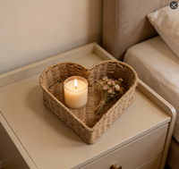 Panier de rangement multifonctionnel en corde de papier tressée en forme de cœur, avec poignée, écologique, de haute qualité, pour l'organisation moderne de la maison et des jouets