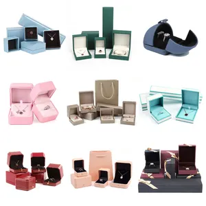 Роскошная упаковка для ювелирных украшений, коробка для колец, индивидуальный бархатный жесткий кейс для ювелирных изделий, упаковочные коробки для ювелирных изделий