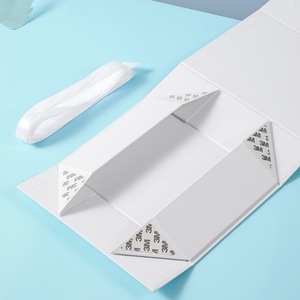 Valentine's Day One-piece Bow Ribbon Folding Rectangular <b>White</b> Cardboard <b>Gift</b> <b>Box</b> Simple Birthday <b>Gift</b> Packaging Cross-border - Product Image 5