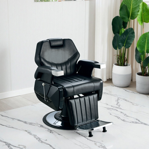 Fauteuils de Barbier Professionnels de Luxe en Gros pour Salons, Sièges Inclinables en Cuir Synthétique avec Pompe Hydraulique - Product Image 1