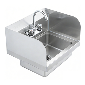 Équipement d'hôtel montage mural en acier inoxydable petit évier de lavage des mains avec actionnement du genou - Product Image 4