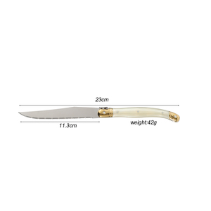 Ensemble de 6 couteaux à steak dentelés <span class=keywords><strong>Laguiole</strong></span> avec logo personnalisé, manche en ABS, acier inoxydable, couteaux de cuisine professionnels, boîte cadeau, vente en gros - Product Image 2