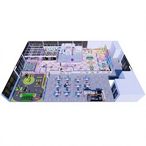Ensemble de jeux souples commerciaux personnalisés pour intérieur, avec piste de circulation, piscine à balles et toboggan, pour cafés et centres commerciaux, vente en gros - Product Image 1
