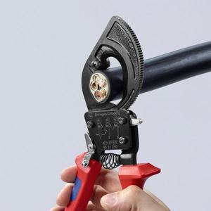 KNIPEX - 95 31 250 Cable Cutter (<b>ratchet</b> action) black lacquered, <b>handles</b> with multi-component grips - EAN 4003773043935 CUTTING - Product Image 3