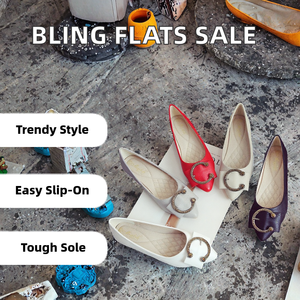 Zapatos Planos de Mujer para Verano y Otoño, Zapatos de Oficina Sin Cordones con Brillantes, Zapatos Planos de Cuero para Exteriores - Product Image 2