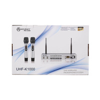 UHF-K1000 Professionnel Microphone Double UHF Micro Sans Fil Microphone Microphone Karaoké Portable Avec Carte Son Interface