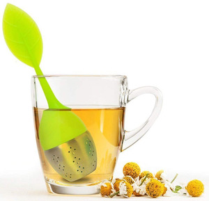 BPA Free Silicone per tè infusore in Silicone manico in acciaio inox filtro per tè sfuso o tisana - Product Image 4