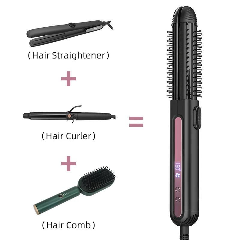 Sisir Pelurus Rambut, Sisir Pelurus Rambut, Ion Negatif Multifungsi 4 Dalam 1, Sisir Pengering Rambut