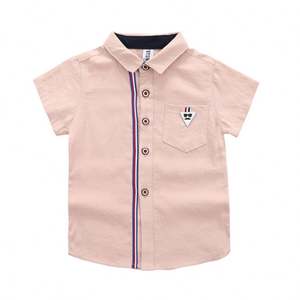 Camisa de Verano para Bebé Niño, Estilo Moderno, Manga Corta, Algodón Estampado, Bolsillo con Botón, Suave e Informal - Product Image 5