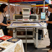 Nouvelle machine à broder informatisée à tête unique avec 12/15 aiguilles, zone de broderie de 500x800mm pour la broderie Agbada
