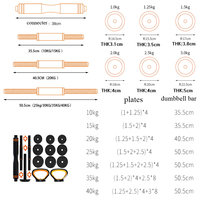 Kit d'haltère 6 en 1 avec support Push up, équipement de gymnastique, de Fitness à domicile, Kettlebell réglable, avec biche