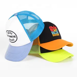 מעצבי אופנה לוגו מותאם אישית 5 פנל קצף מצויד נהג משאית רשת כובעי בייסבול כובע