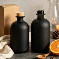 Bouteille en verre vide transparente pour huile d'olive avec bouchon, distributeur de liqueur, gin, vinaigre, jus, boîte d'emballage couleur personnalisée, 375 ml disponible