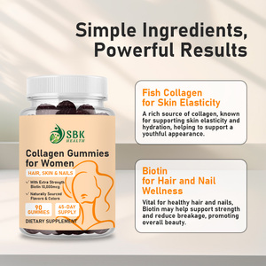 Prix de gros Gummies de biotine et collagène pour la croissance des cheveux raides chez la femme, avec Sodium, pour une peau éclatante et des ongles forts - Product Image 4