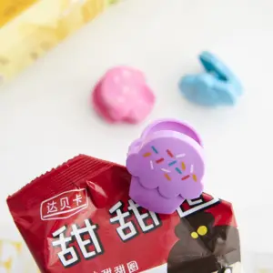 Benutzer definierte bunte schöne Eiscreme Plastik brot Snack Bag Clips für Lebensmittel