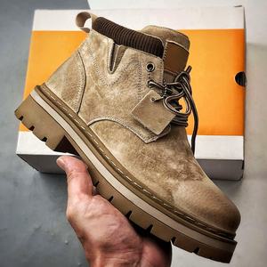 Chaussures robustes unisexes rétro en cuir, style workwear, pour l'hiver, antidérapantes, imperméables, avec sangle tressée, durables et élégantes - Product Image 1