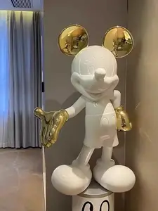 Оптовая продажа, Современная Скульптура Микки Мауса из стекловолокна для домашнего декора