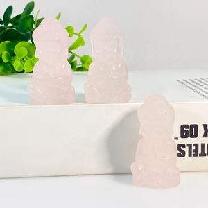Hotsale naturel de haute qualité sculpté à la main matériaux mixtes petites sculptures de <span class=keywords><strong>bouddha</strong></span> rose rêve améthyste guérisseur doré pour la décoration - Product Image 2